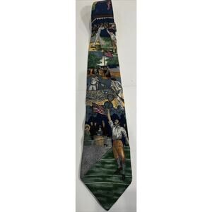 Tango by Max Raab Americana Series "Match Point" Tennis Themed Silk Necktie USA